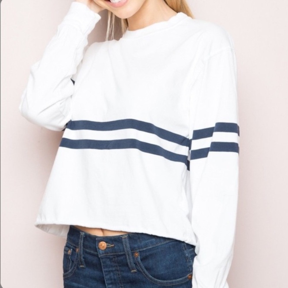 Brandy Melville Acacia Stripped Navy Tie Dye Top